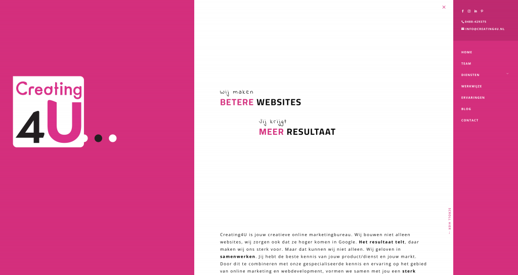 Website elementen logo en menu